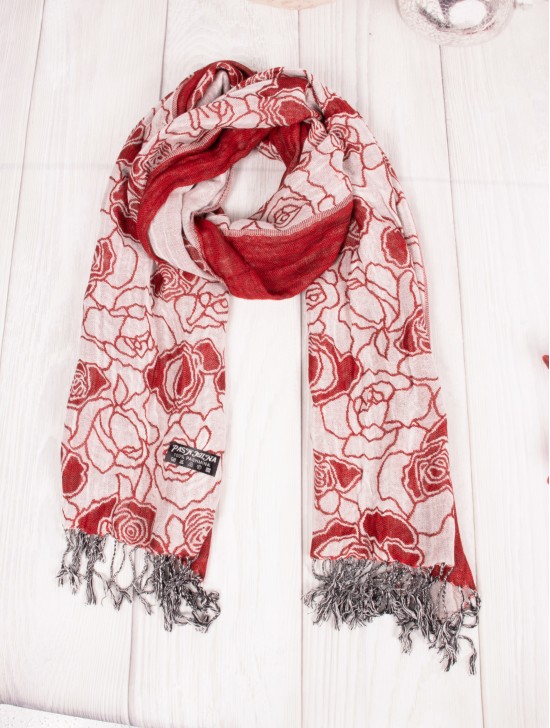 WRINKLE DOUBLE LAYER ROSES SCARF
